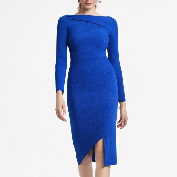 Sachin + Babi Dresses & Skirts - 🆕🦋 Sachin & Babi Patrizia Cobalt Blue Asymmetric Midi Dress Long Sleeve Size 12